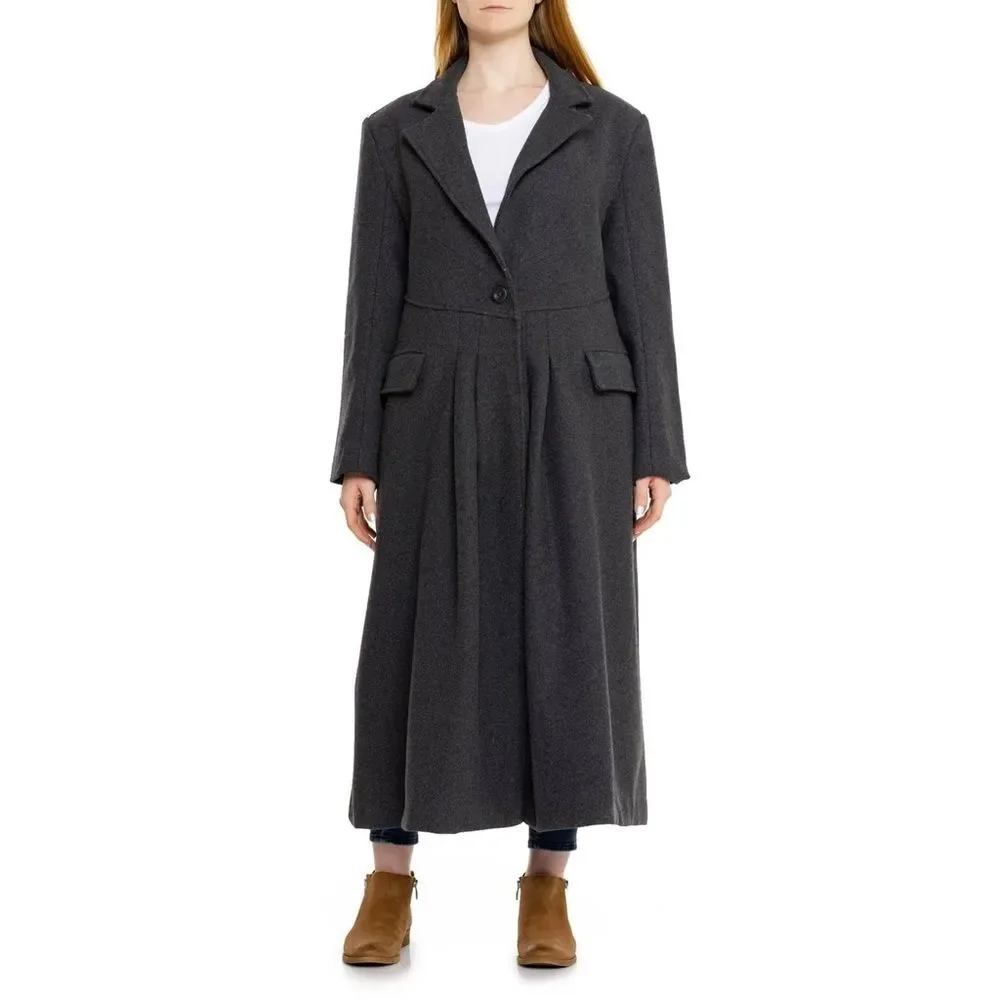 Free People Victoria Flared Wool-Blend Coat, NWT, Size M